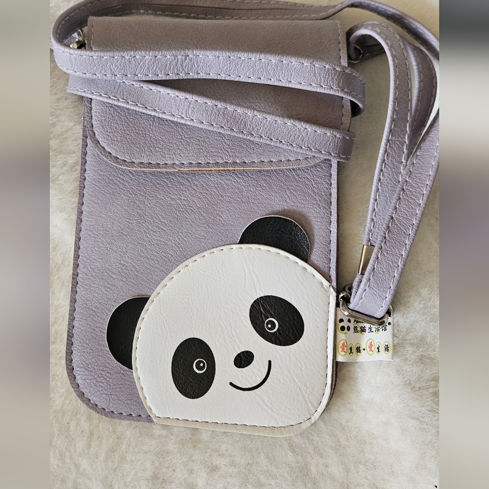 Panda Design Crossbody Bag - Purple